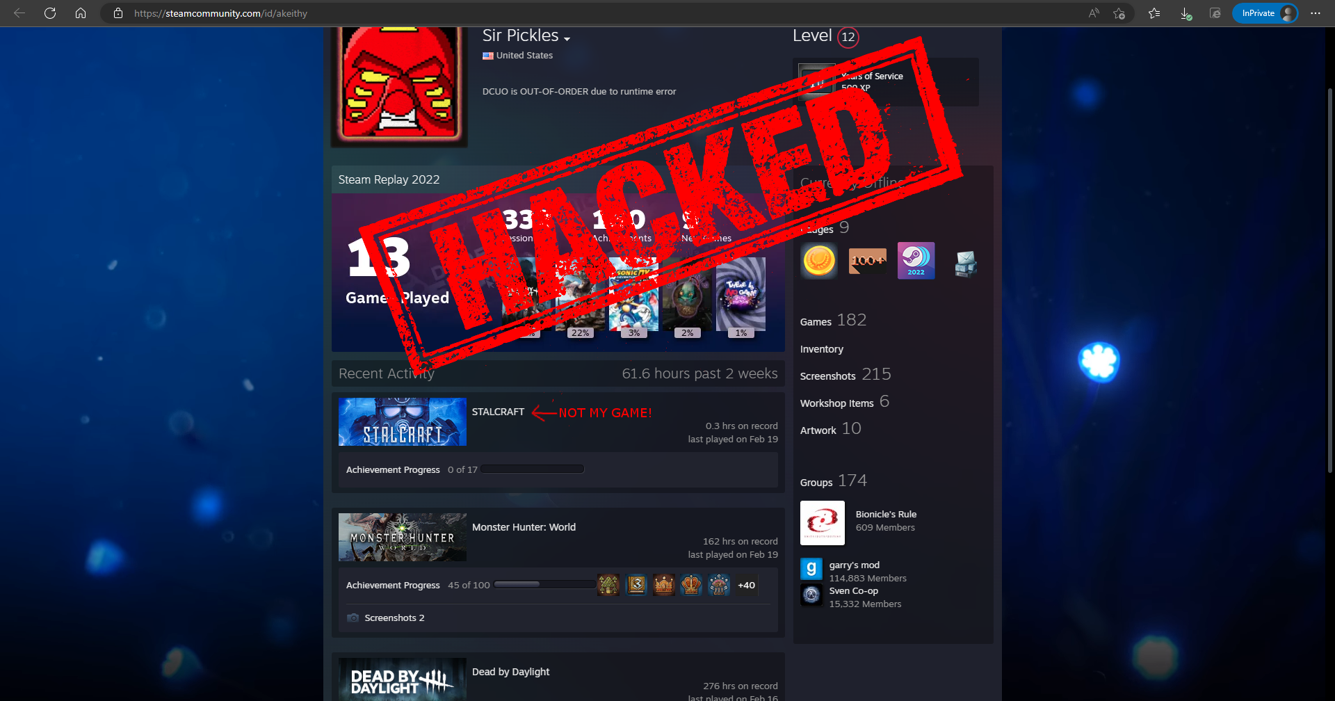 steam account hacked