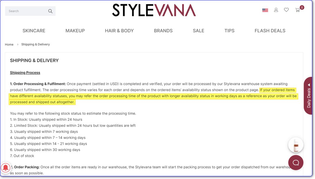 stylevana customer service