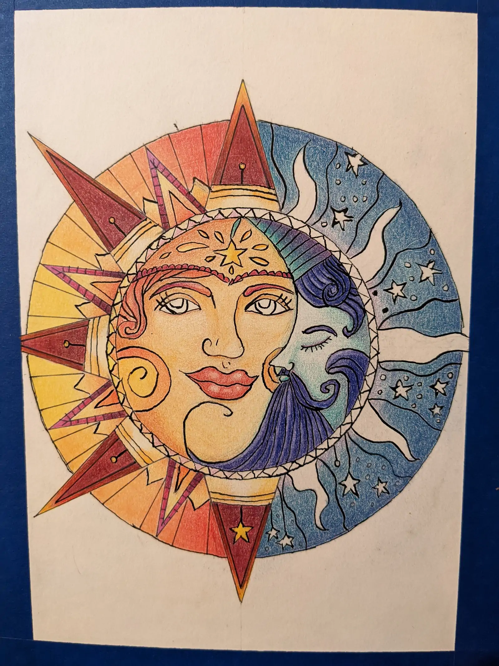 sun and moon drawing