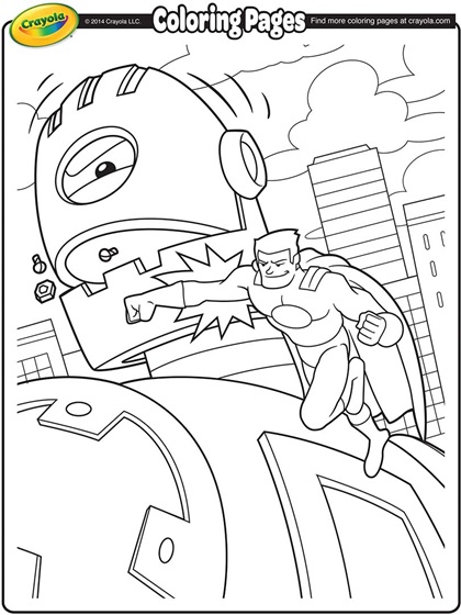 super hero colouring pages