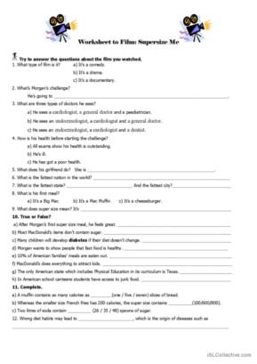 super size me movie worksheet