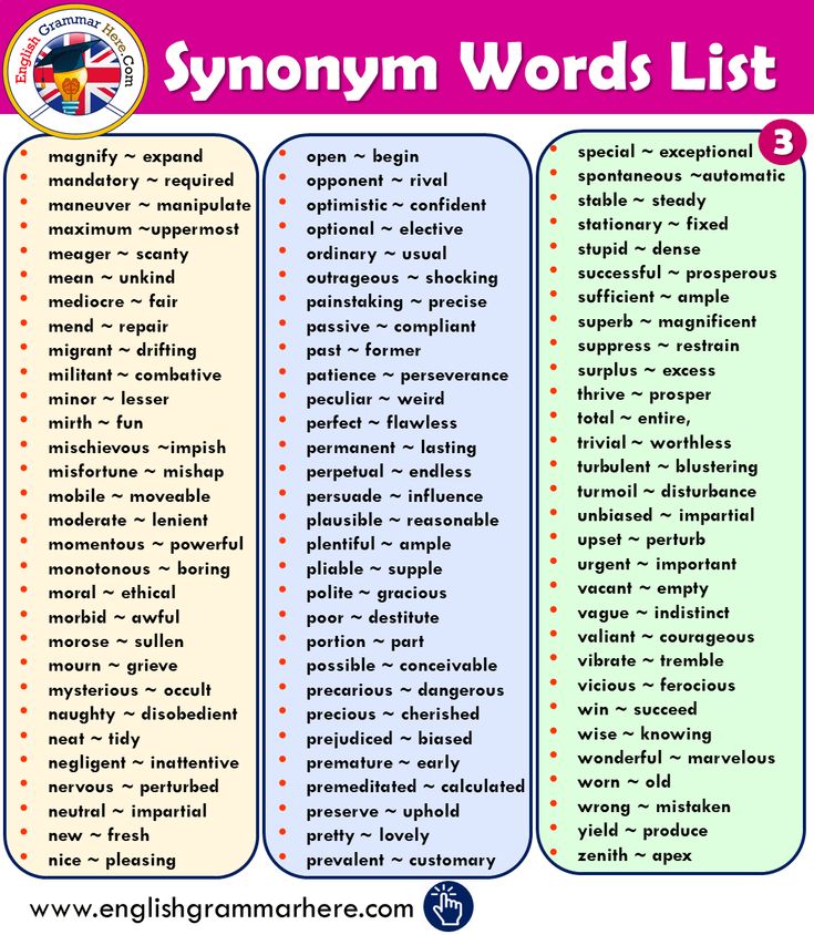 synonyms in english grammar