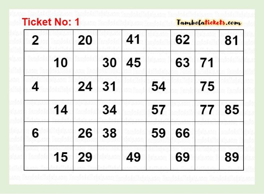 tambola game number