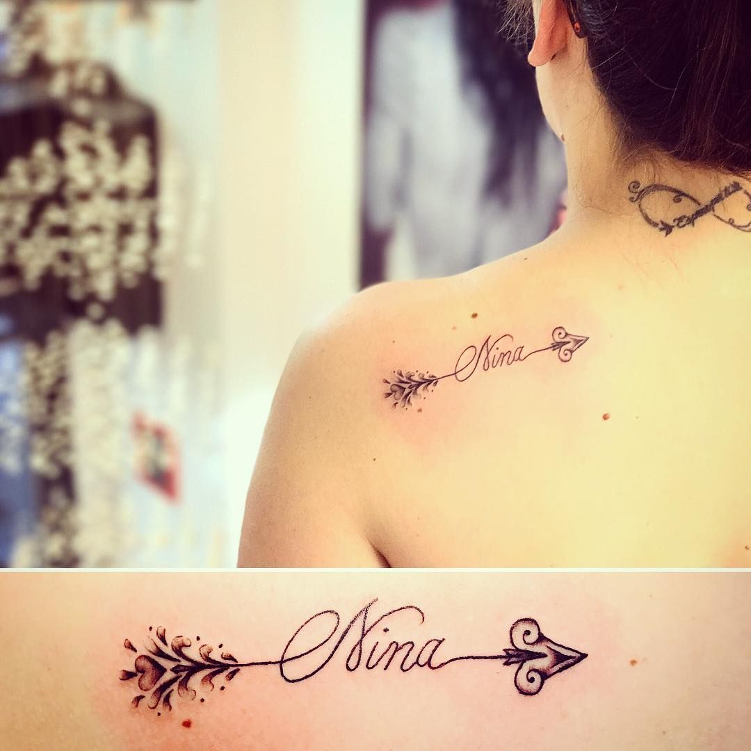 tatuaje flecha con nombre