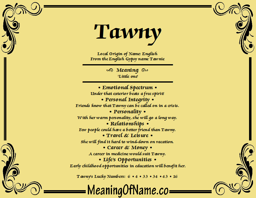 tawny meaning