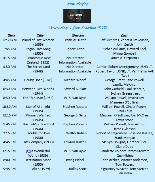 tcm schedule