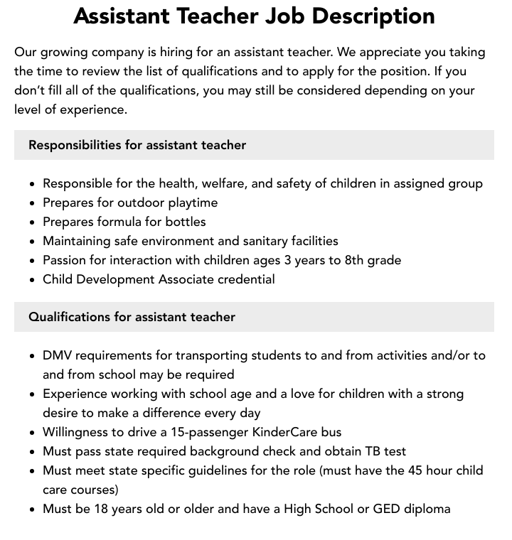 teaching assistant jobs near me