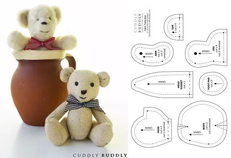 teddy bear pattern sewing free