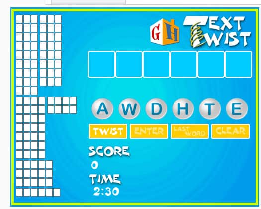 text twist word unscrambler