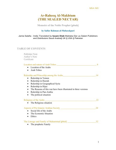 the sealed nectar pdf