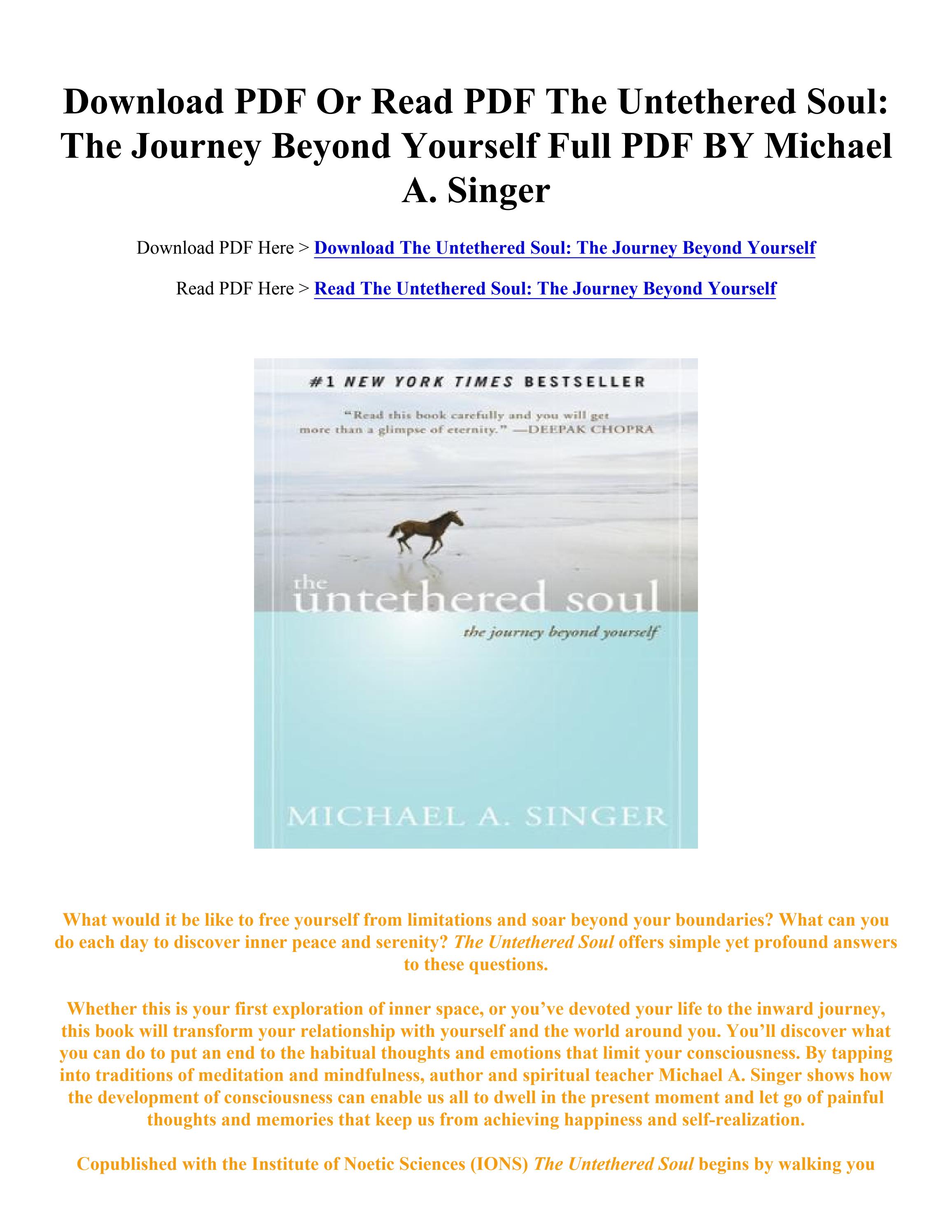 the untethered soul pdf