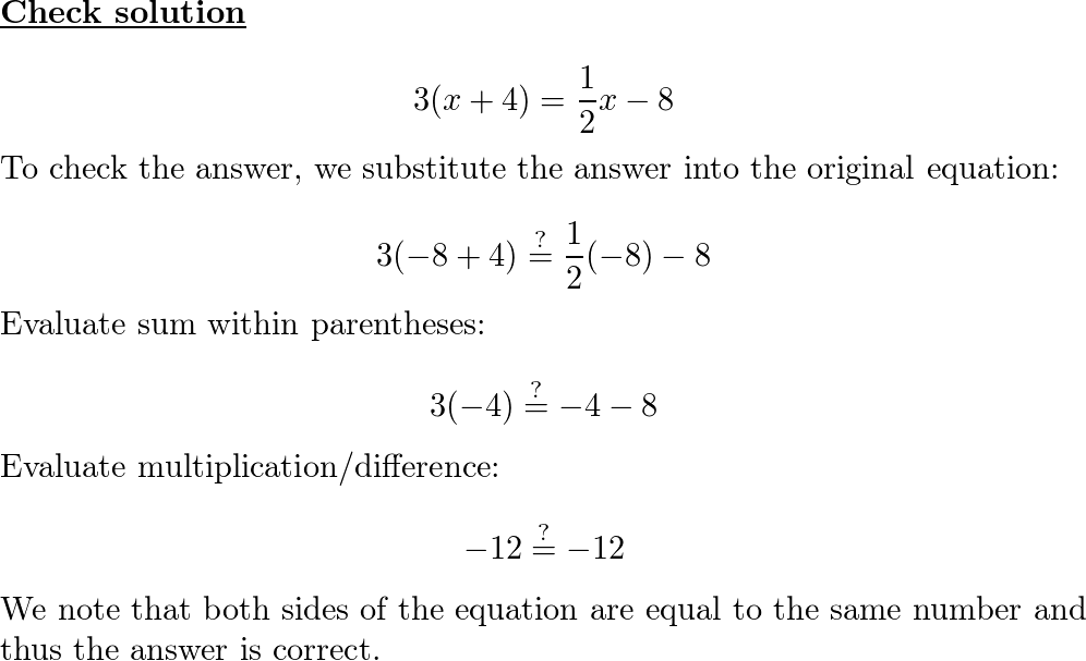 three times the sum of a number and 4