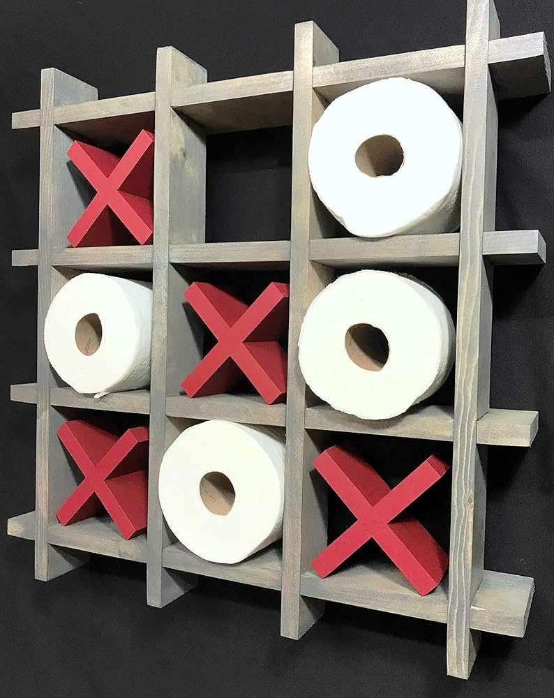 tic tac toe toilet paper holder