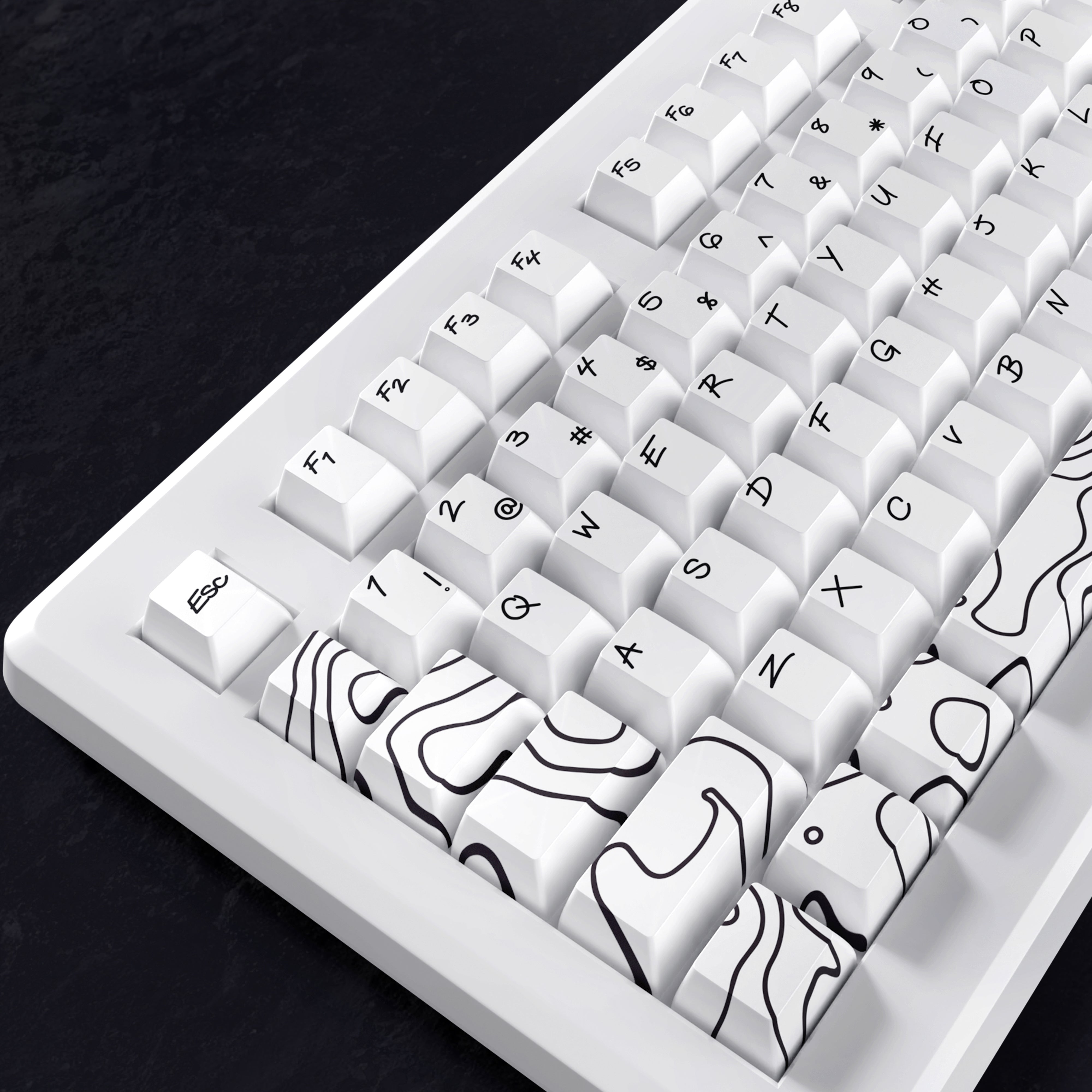 topographic keycaps