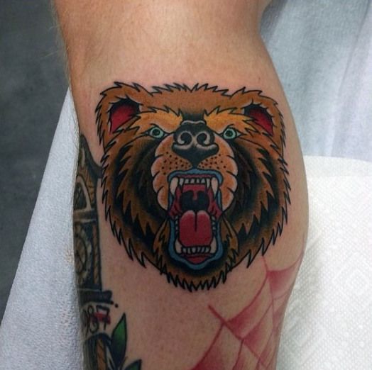 trad bear tattoo