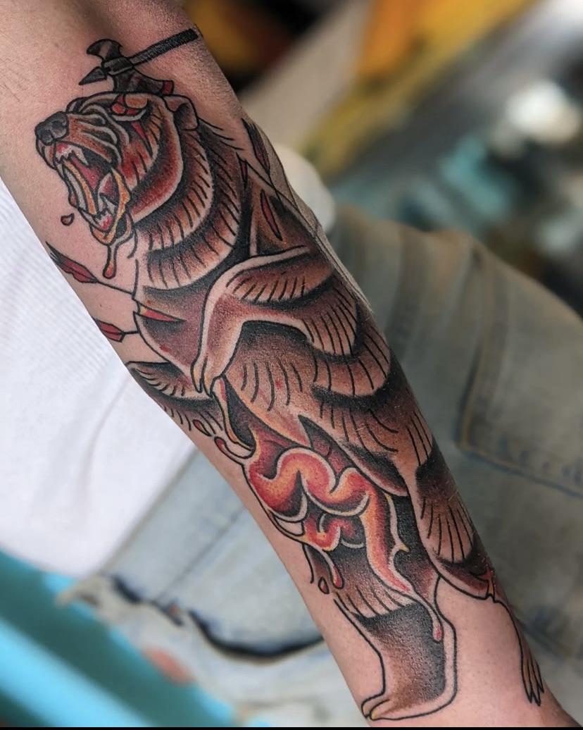 traditional bear tattoo