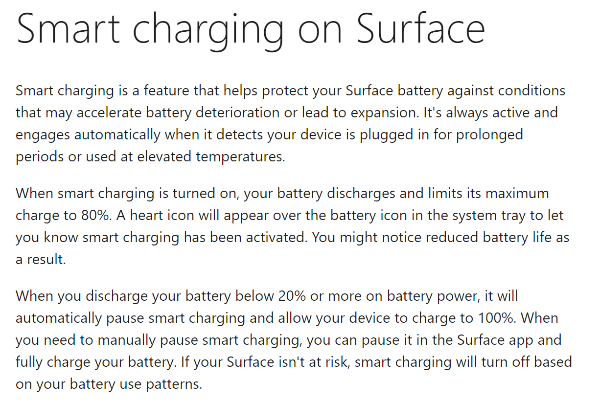 turn off smart charging surface pro