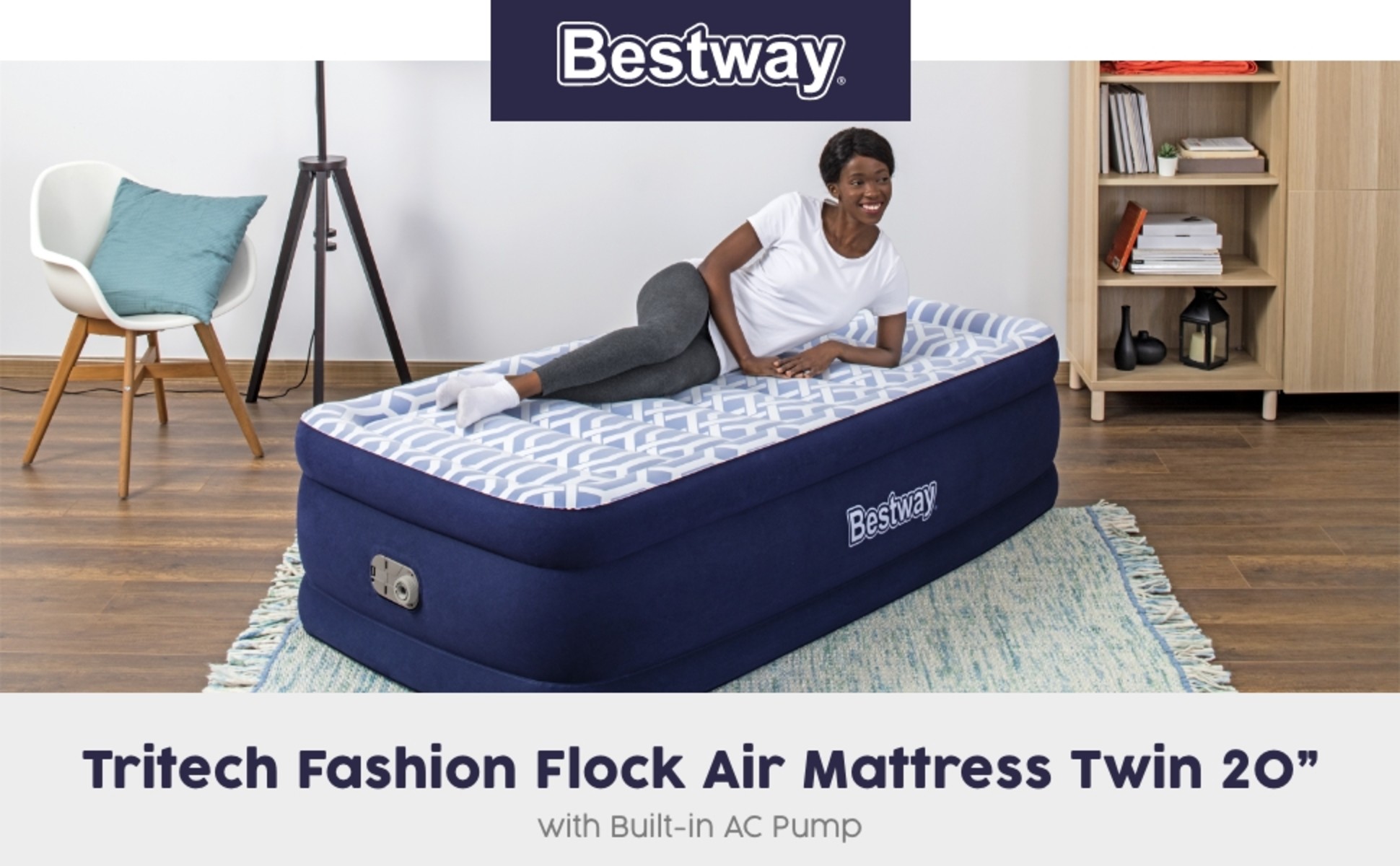 twin air beds built in pump