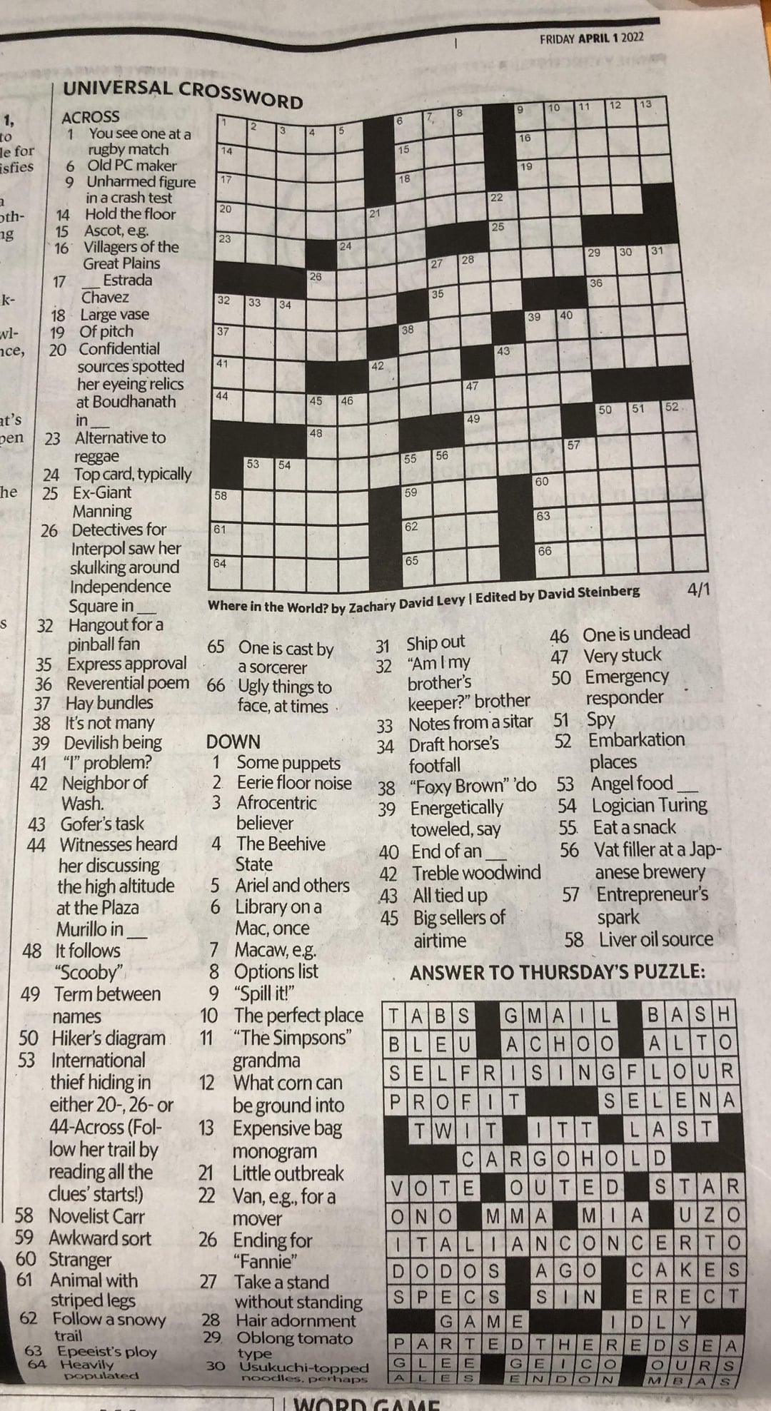 universal crossword