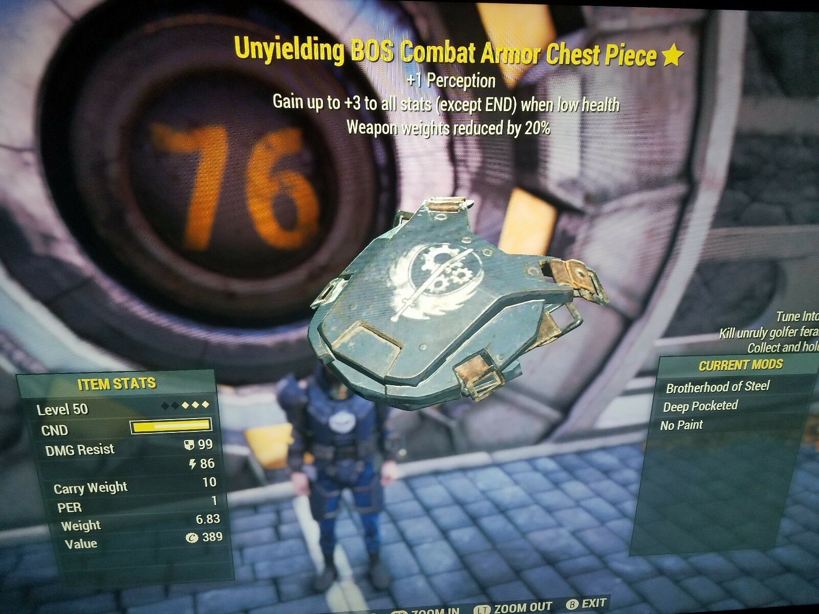 unyielding armor fallout 76