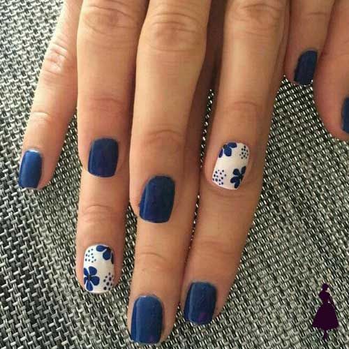 uñas azules otoño 2023