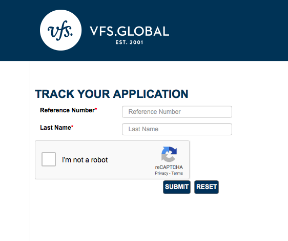 vfs global schengen visa tracking