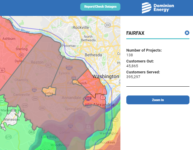 virginia power outage number