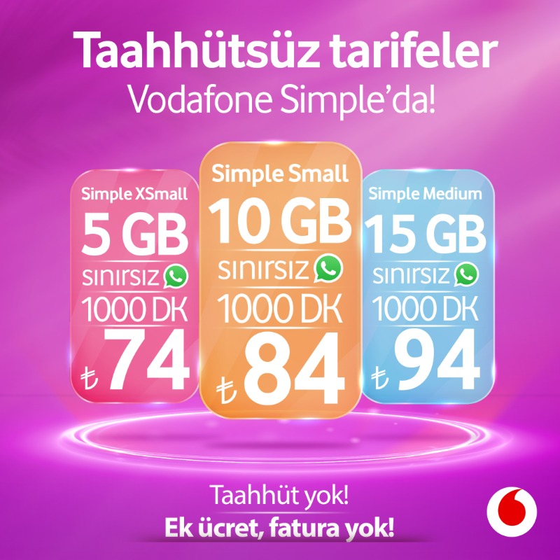 vodafone tarifeler