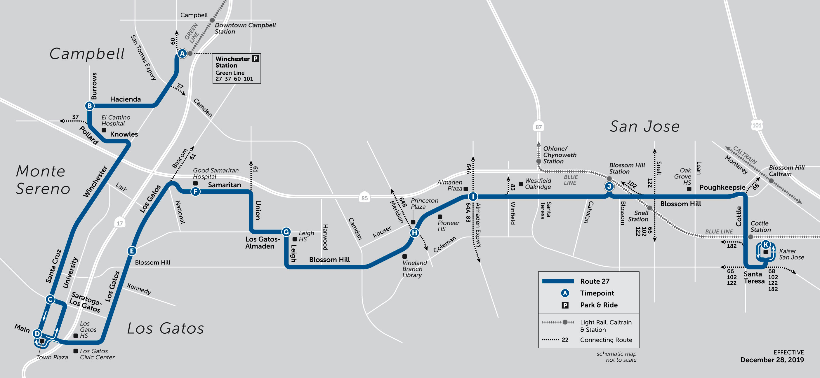 vta bus schedule san jose california