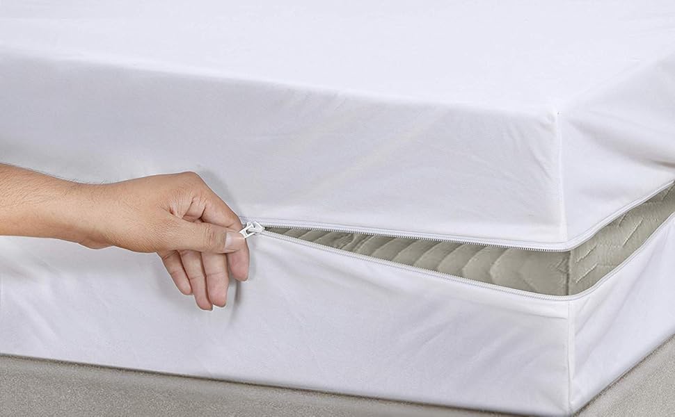 waterproof bed cover with zip