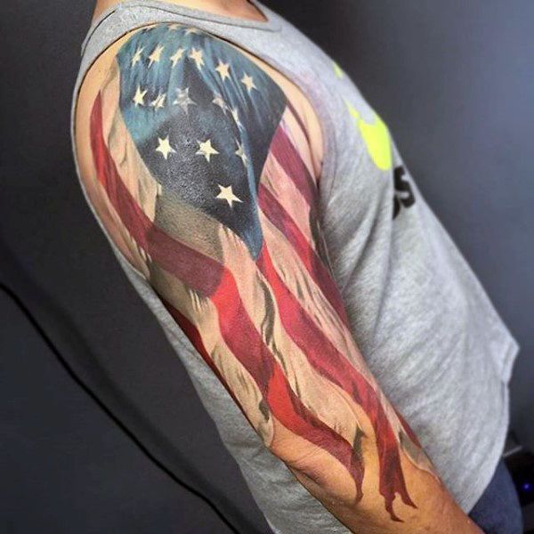 wavy flag tattoo