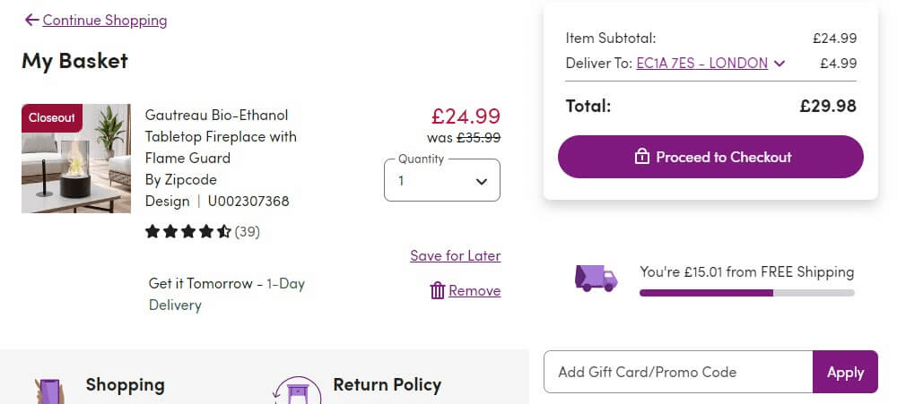 wayfair first order discount code uk