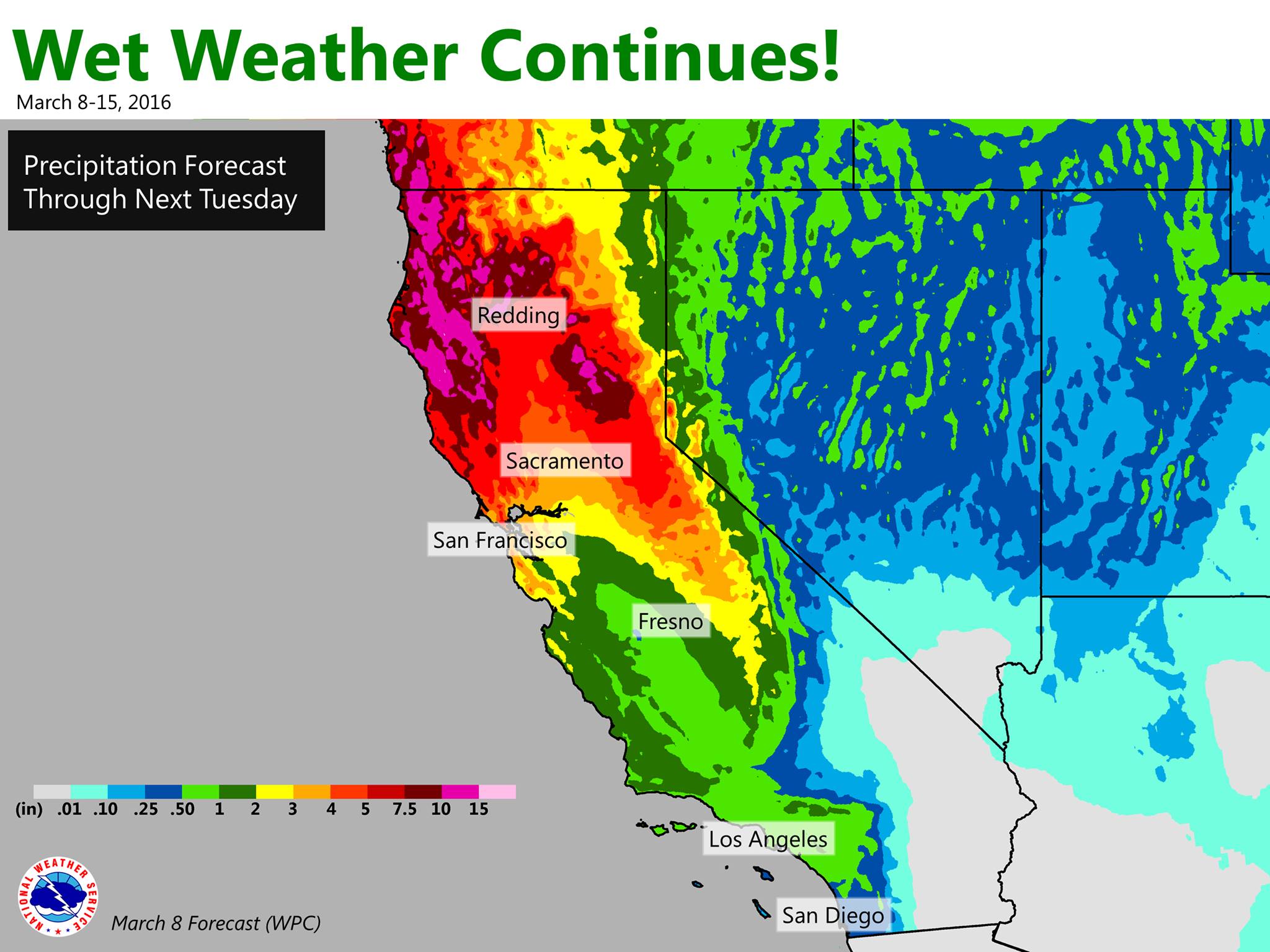 weather forecast northern california 10 day