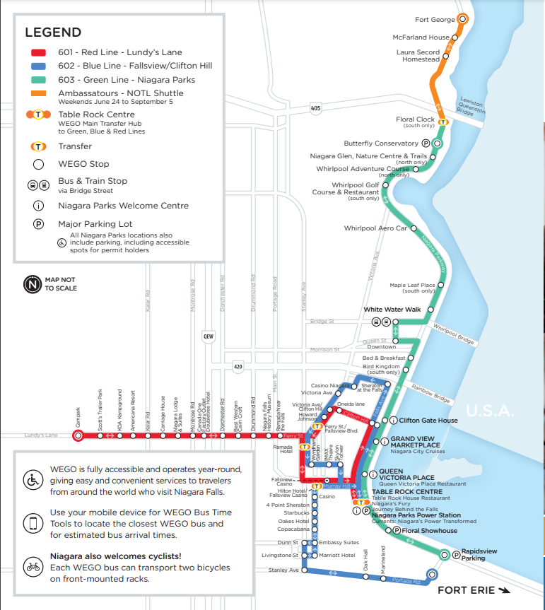 wego niagara falls route map