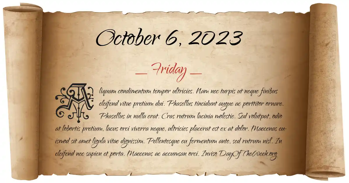 what day is october 6