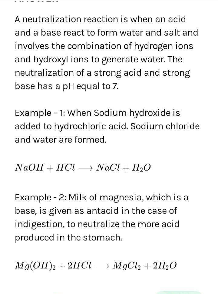 what is neutralisation reaction give two examples