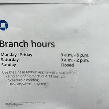 what time does chase bank open