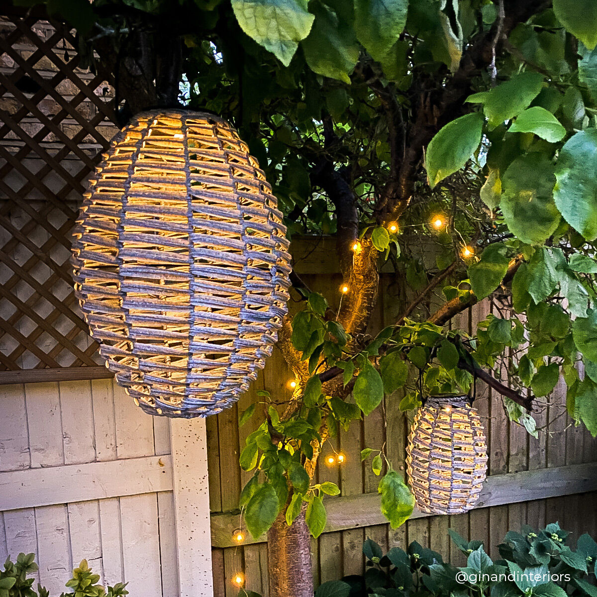 wicker lanterns outdoor