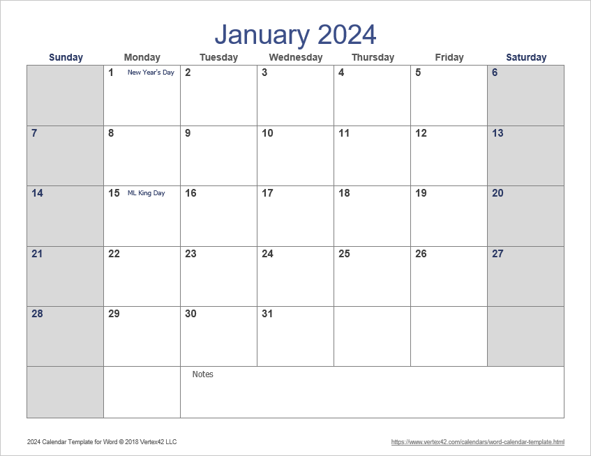 word doc calendar template