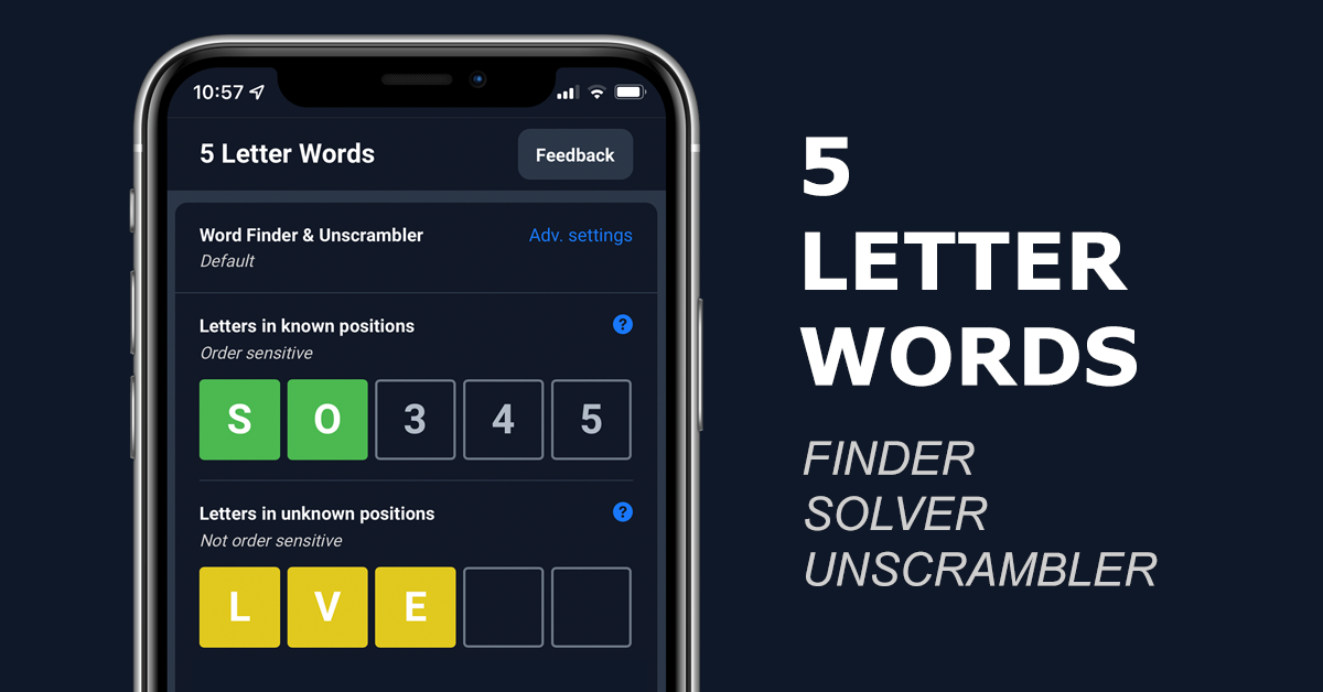 word finder x 5 letters