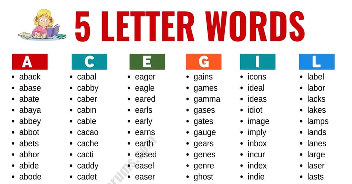 word that contains these letters