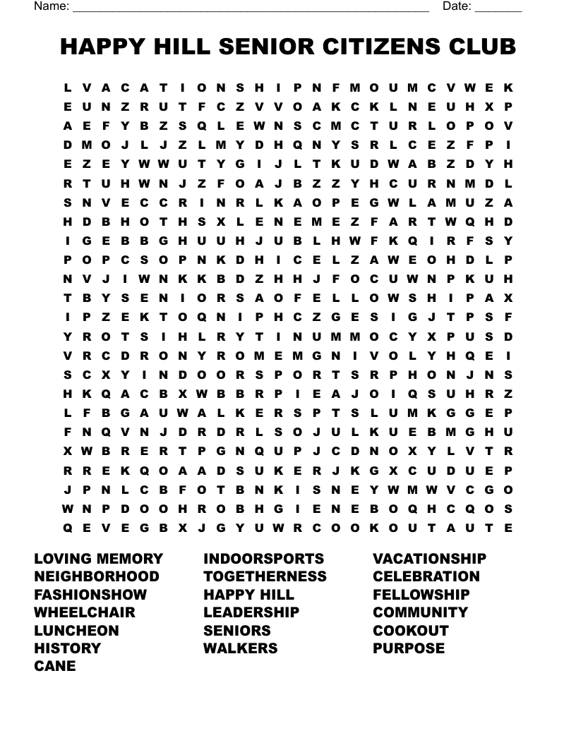 wordsearch seniors