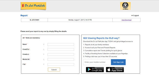 www dr lal pathlabs report admin