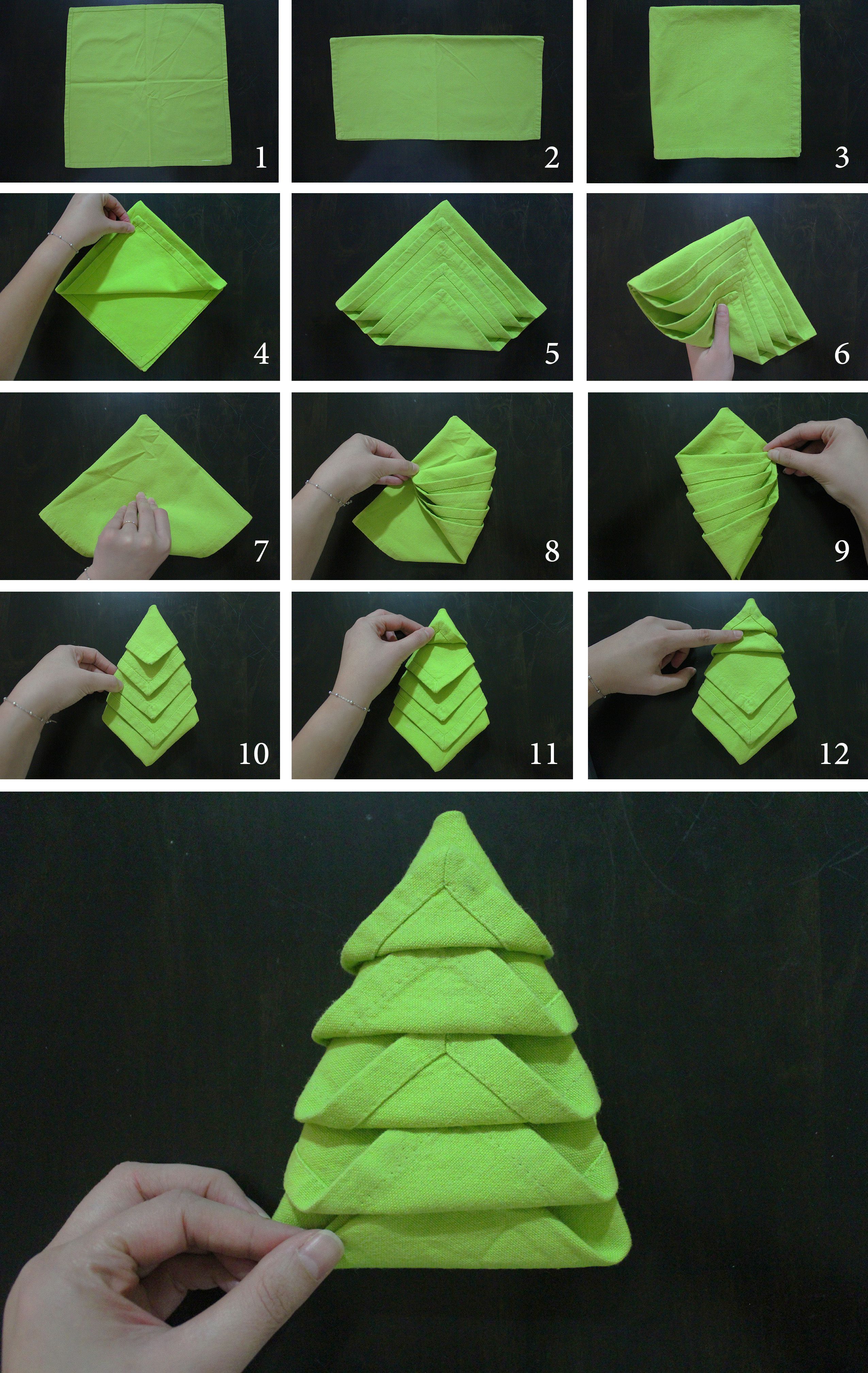 xmas paper napkin folding