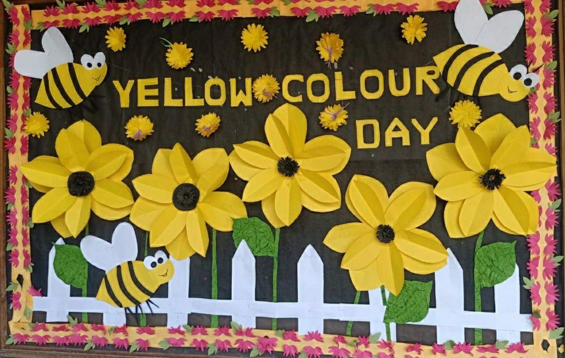 yellow day board decoration ideas