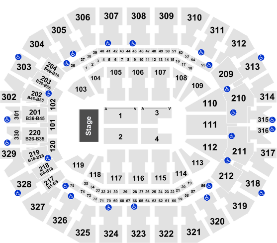 yum center seating chart with seat numbers