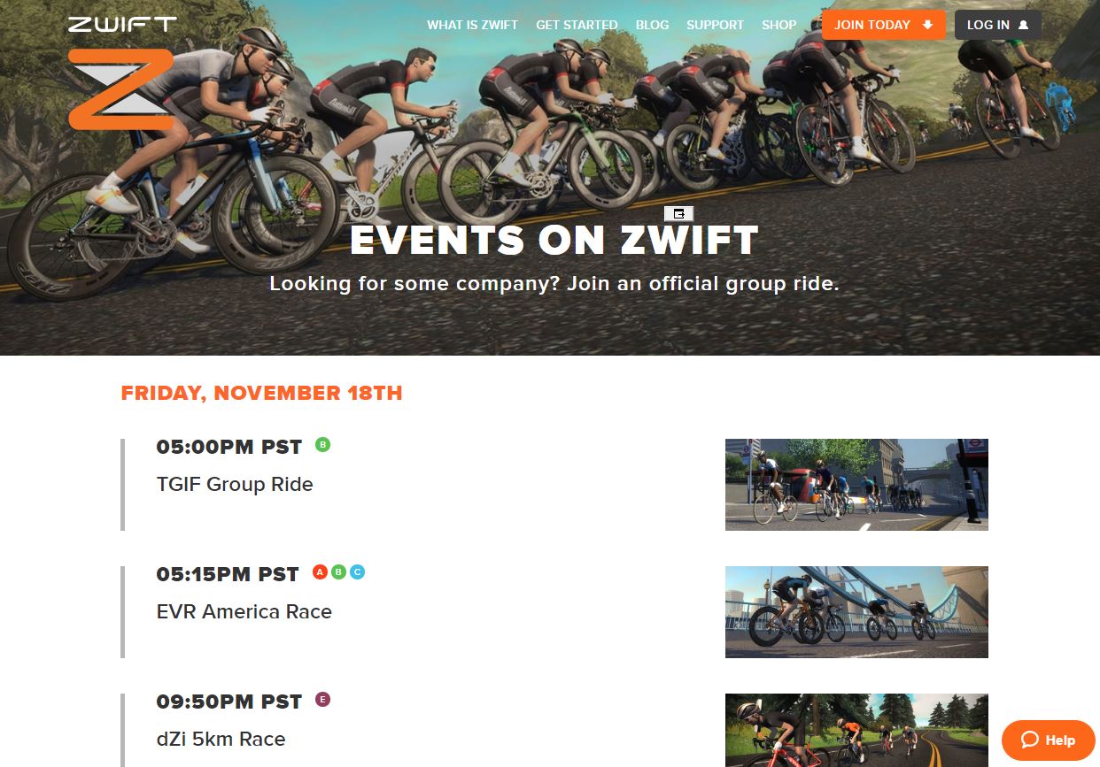 zwift events